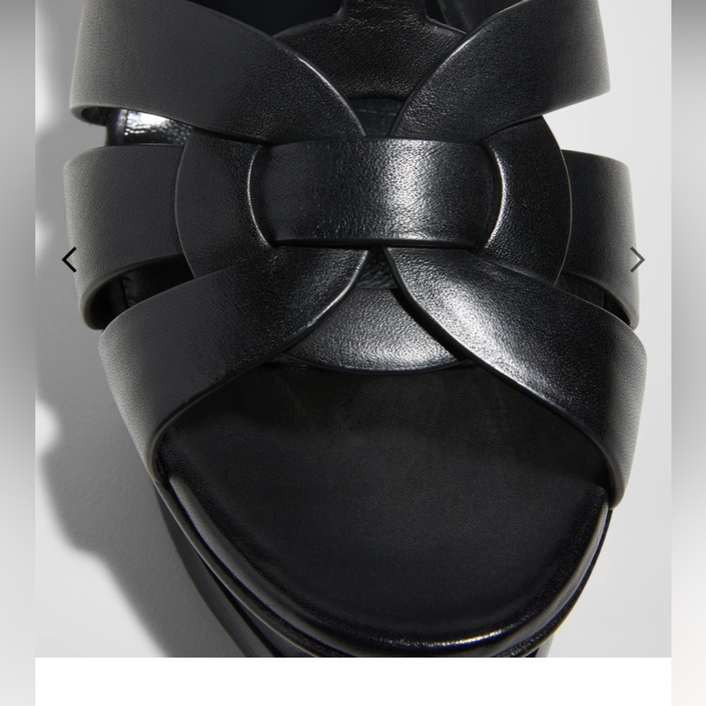 Saint Laurent Tribute 105 Leather Platform Sandal - Picture 14 of 14